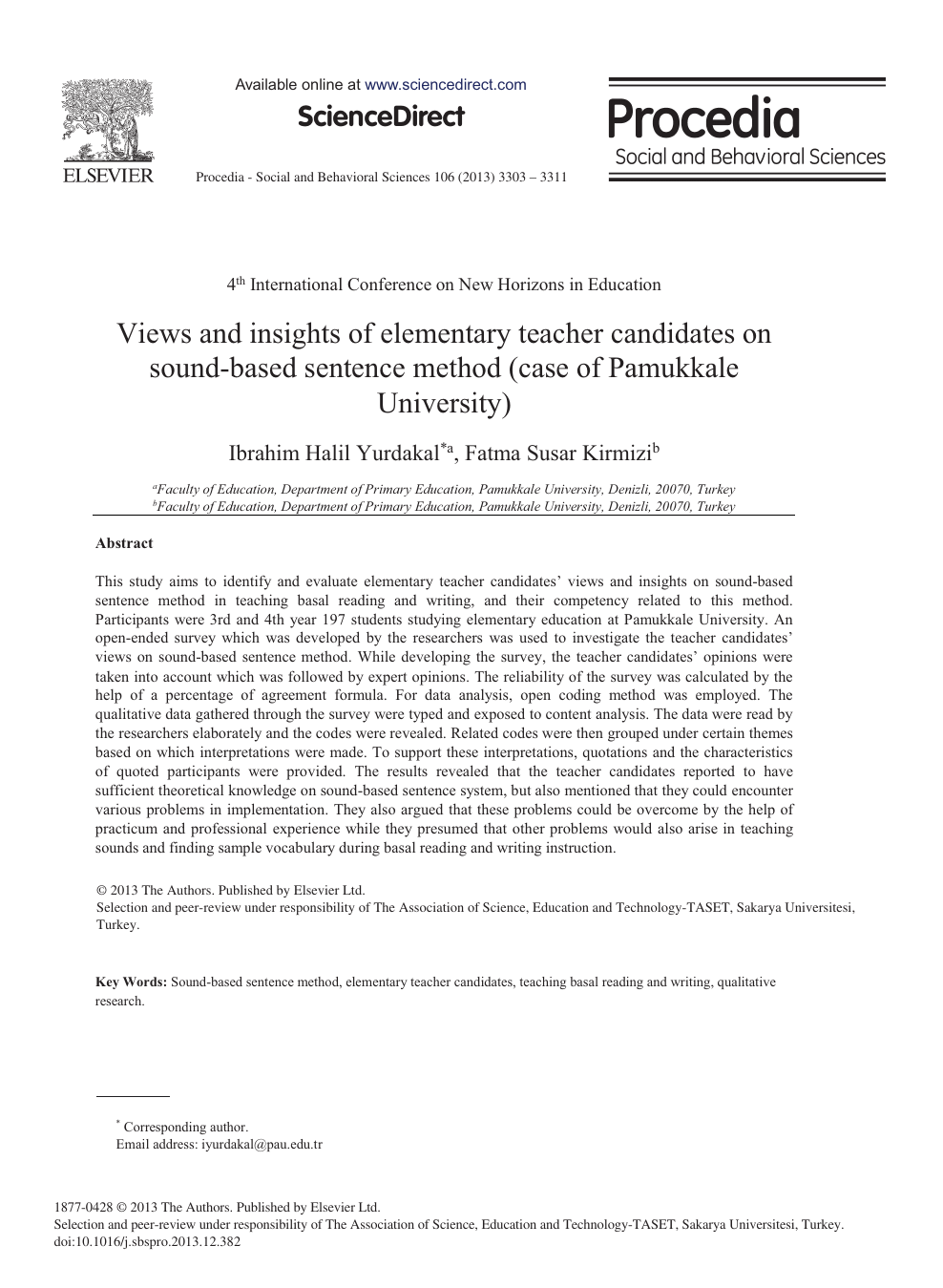 Views and Insights of Elementary Teacher Candidates on Sound-based