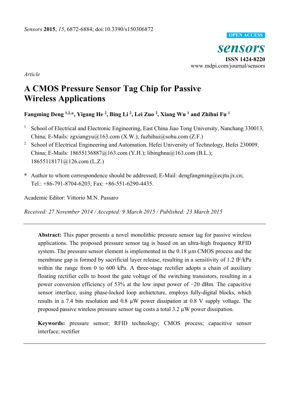 A Cmos Pressure Sensor Chip For Passive Wireless Applications Topic Of Research Paper In Electrical Engineering Electronic Engineering Information Engineering Download Scholarly Article Pdf And Read For Free On Cyberleninka