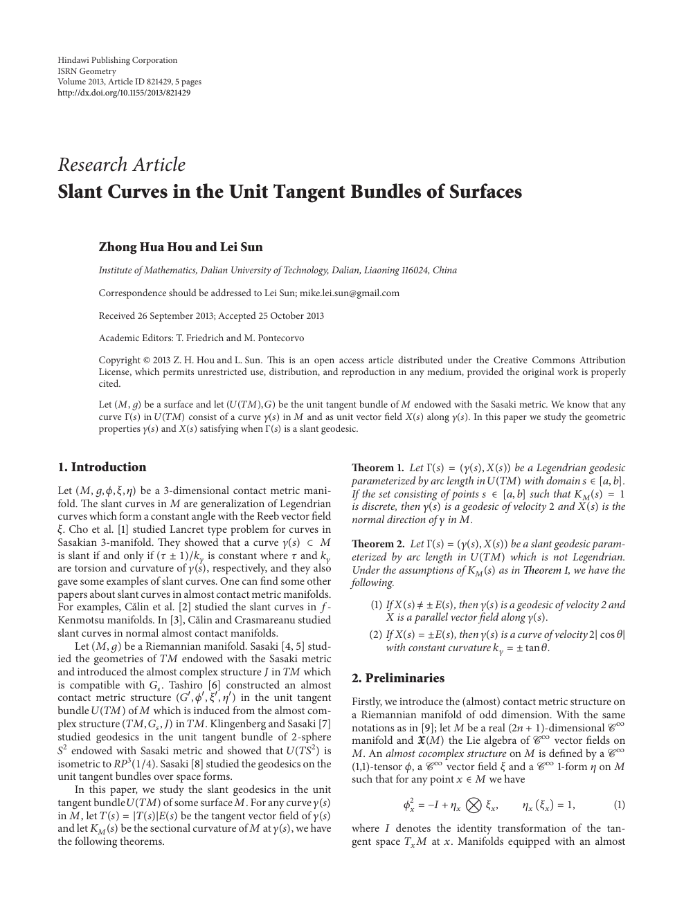 Slant Curves In The Unit Tangent Bundles Of Surfaces Topic Of Research Paper In Mathematics Download Scholarly Article Pdf And Read For Free On Cyberleninka Open Science Hub