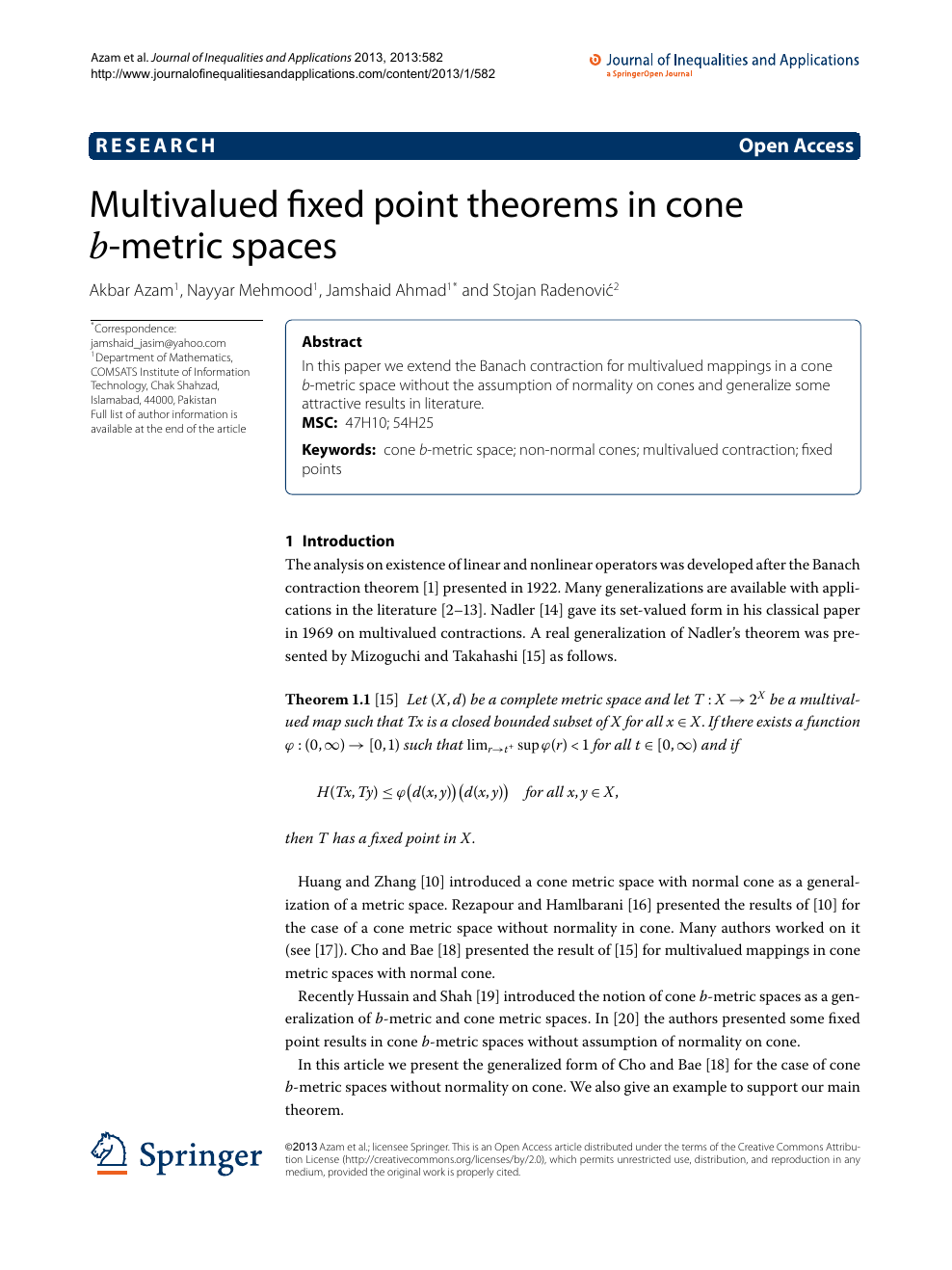 Multivalued Fixed Point Theorems In Cone B Metric Spaces Topic Of Research Paper In Mathematics Download Scholarly Article Pdf And Read For Free On Cyberleninka Open Science Hub