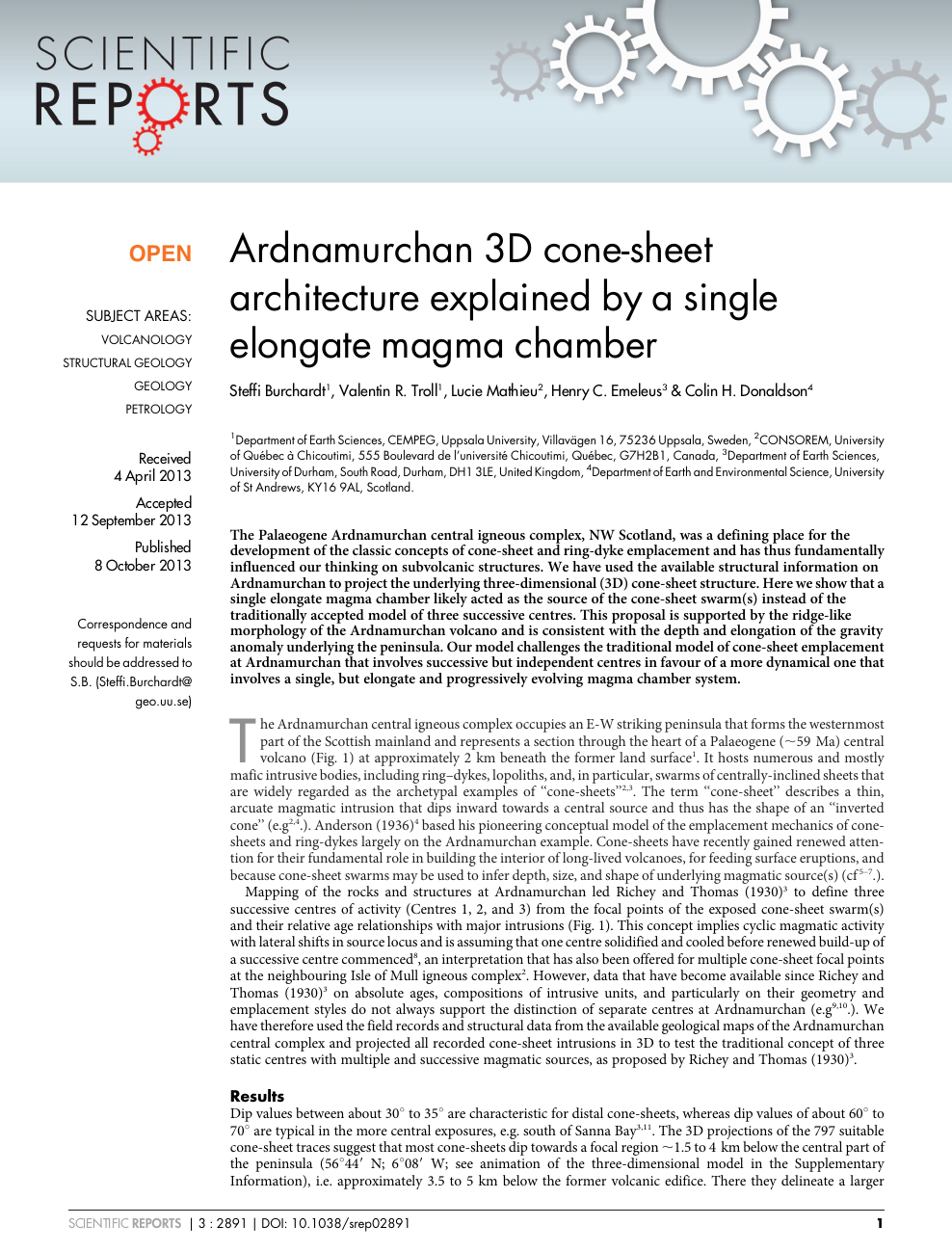 Ardnamurchan 3d Cone Sheet Architecture Explained By A Single Elongate Magma Chamber Topic Of Research Paper In Earth And Related Environmental Sciences Download Scholarly Article Pdf And Read For Free On Cyberleninka