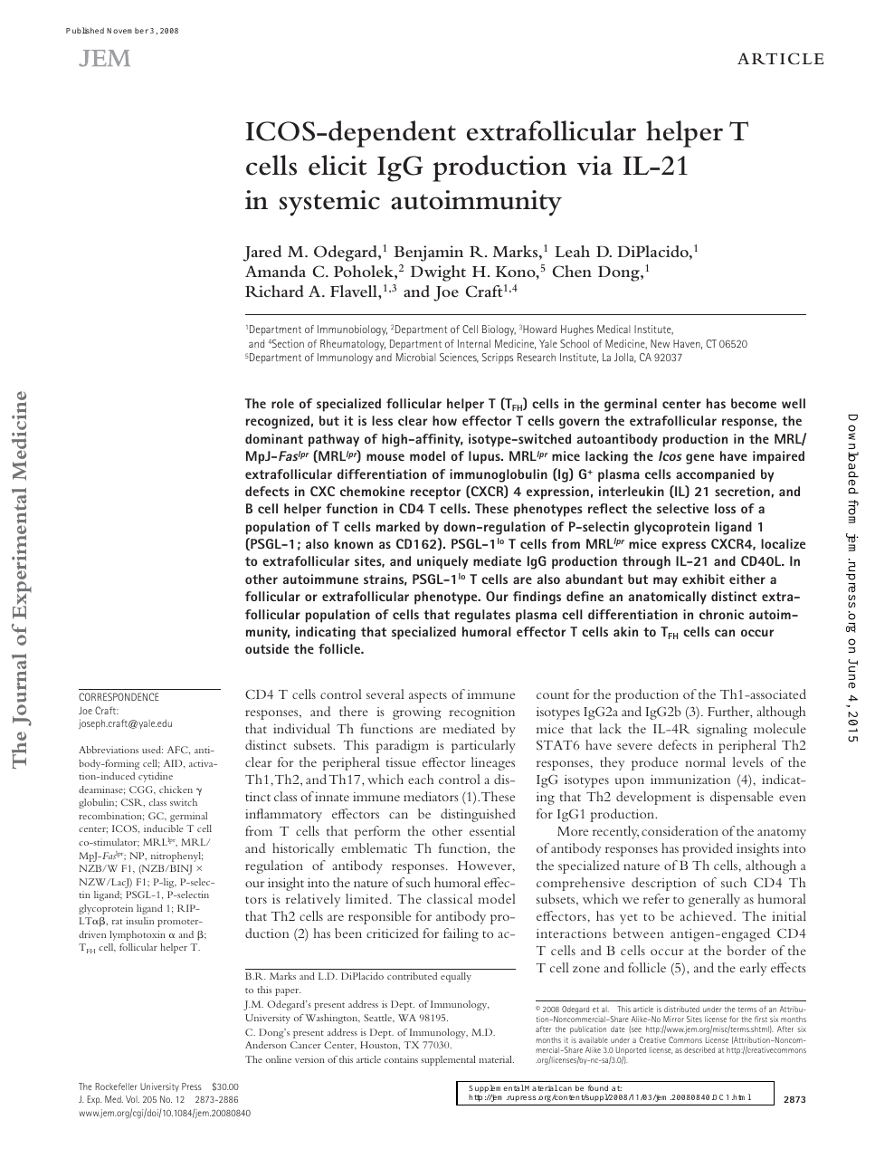 Icos Dependent Extrafollicular Helper T Cells Elicit Igg Production Via Il 21 In Systemic Autoimmunity Topic Of Research Paper In Biological Sciences Download Scholarly Article Pdf And Read For Free On Cyberleninka Open