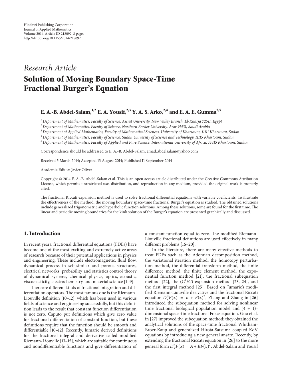 Solution Of Moving Boundary Space Time Fractional Burger S Equation Topic Of Research Paper In Mathematics Download Scholarly Article Pdf And Read For Free On Cyberleninka Open Science Hub