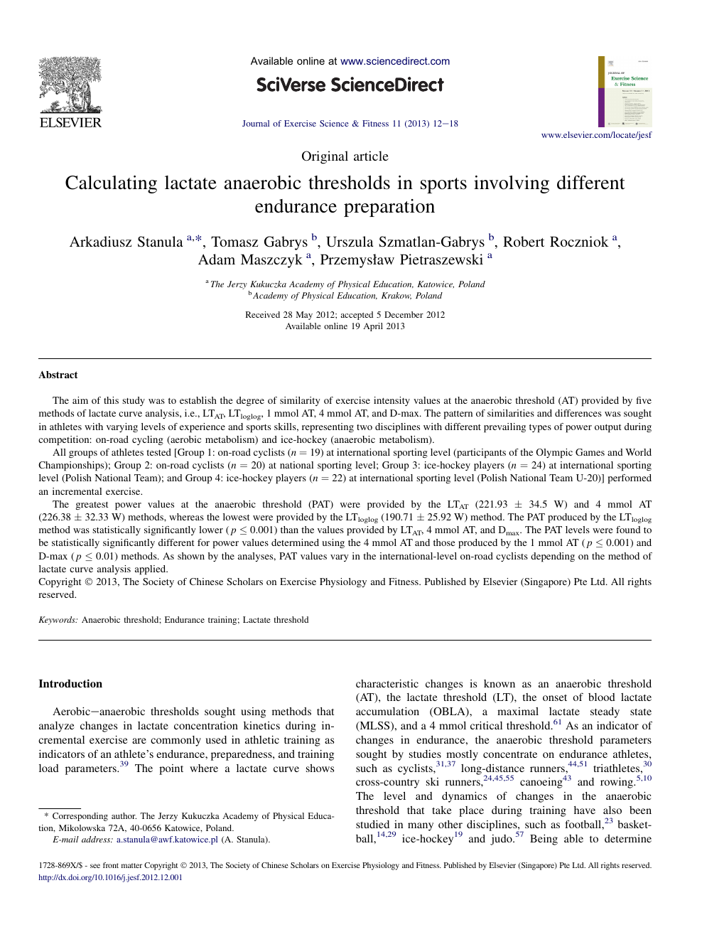 program i går Sudan Calculating lactate anaerobic thresholds in sports involving different  endurance preparation – topic of research paper in Educational sciences.  Download scholarly article PDF and read for free on CyberLeninka open  science hub.