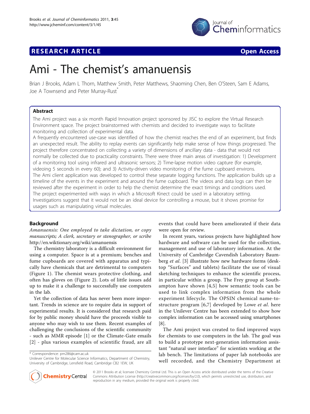 Ami The Chemist S Amanuensis Topic Of Research Paper In