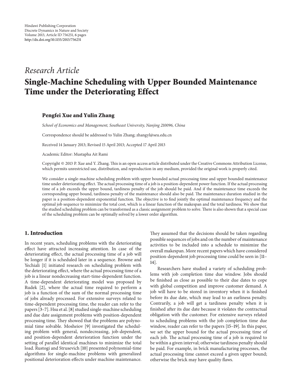 Single Machine Scheduling With Upper Bounded Maintenance Time Under The Deteriorating Effect Topic Of Research Paper In Mathematics Download Scholarly Article Pdf And Read For Free On Cyberleninka Open Science Hub