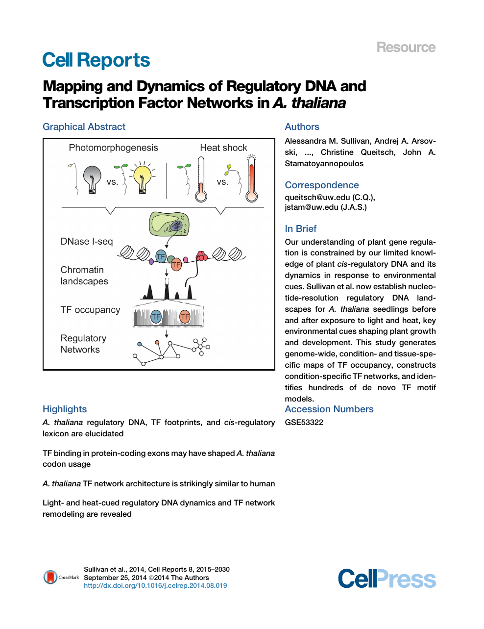 Mapping And Dynamics Of Regulatory Dna And Transcription Factor Networks In A Thaliana Topic Of Research Paper In Biological Sciences Download Scholarly Article Pdf And Read For Free On Cyberleninka Open