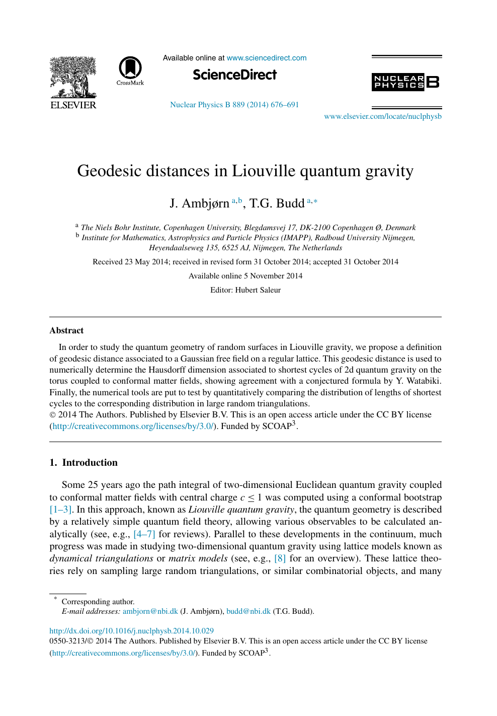 Geodesic Distances In Liouville Quantum Gravity Topic Of Research Paper In Physical Sciences Download Scholarly Article Pdf And Read For Free On Cyberleninka Open Science Hub