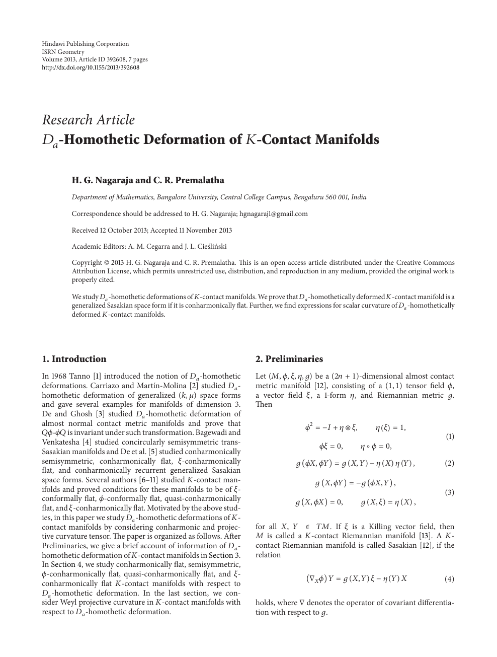 Homothetic Deformation Of Contact Manifolds Topic Of Research Paper In Mathematics Download Scholarly Article Pdf And Read For Free On Cyberleninka Open Science Hub