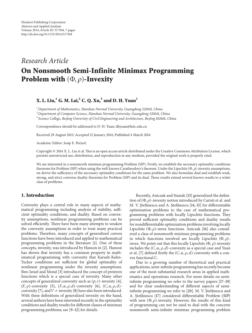 On Nonsmooth Semi Infinite Minimax Programming Problem With Invexity Topic Of Research Paper In Mathematics Download Scholarly Article Pdf And Read For Free On Cyberleninka Open Science Hub