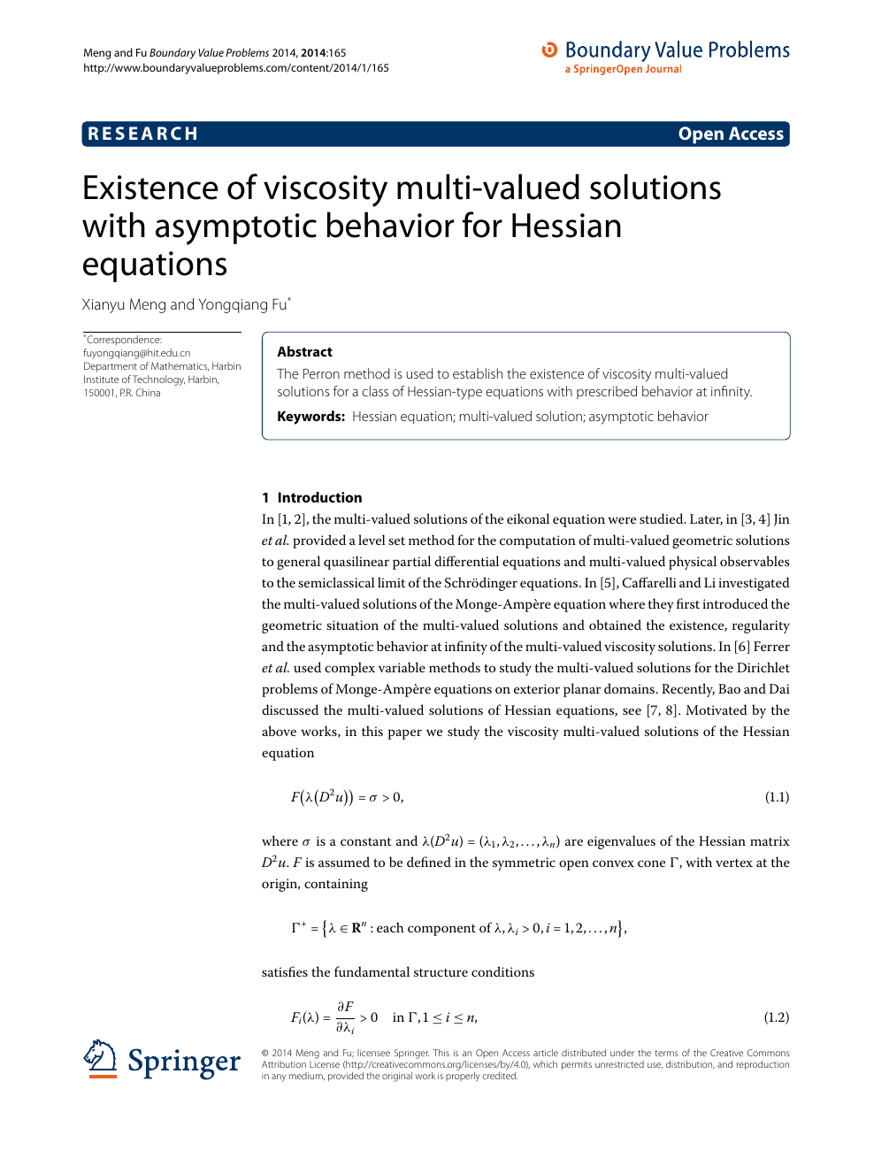 Existence Of Viscosity Multi Valued Solutions With Asymptotic Behavior For Hessian Equations Topic Of Research Paper In Mathematics Download Scholarly Article Pdf And Read For Free On Cyberleninka Open Science Hub