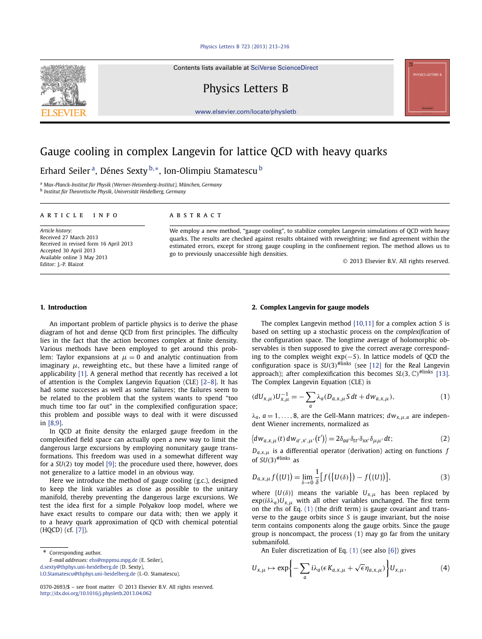 Gauge Cooling In Complex Langevin For Lattice Qcd With Heavy Quarks Topic Of Research Paper In Physical Sciences Download Scholarly Article Pdf And Read For Free On Cyberleninka Open Science Hub