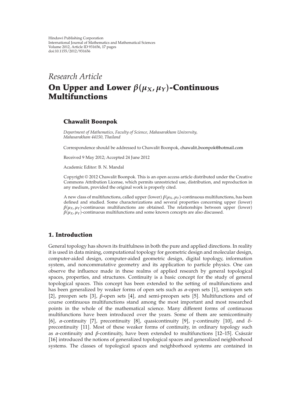 On Upper And Lower 𝛽 𝜇𝑋 𝜇𝑌 Continuous Multifunctions Topic Of Research Paper In Mathematics Download Scholarly Article Pdf And Read For Free On Cyberleninka Open Science Hub