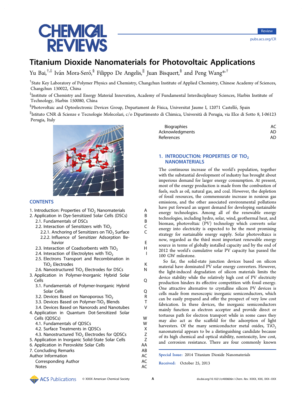 Titanium Dioxide Nanomaterials for Photovoltaic Applications 