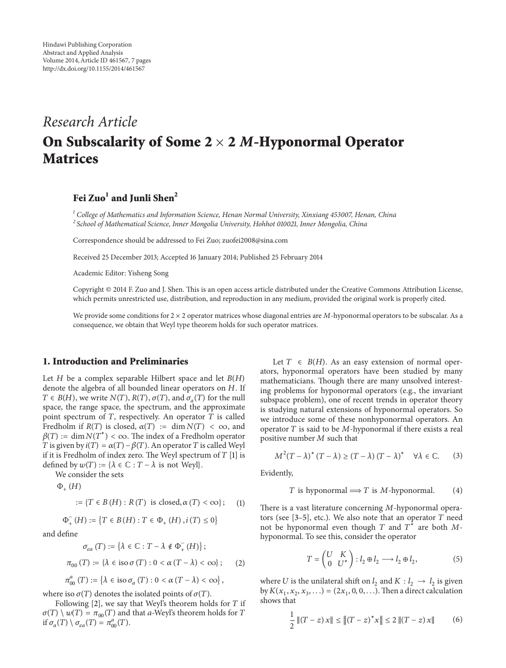 On Subscalarity Of Some 2 2 M Hyponormal Operator Matrices Topic Of Research Paper In Mathematics Download Scholarly Article Pdf And Read For Free On Cyberleninka Open Science Hub