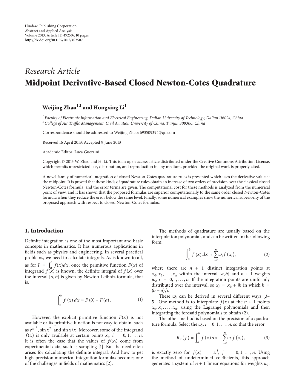 Midpoint Derivative Based Closed Newton Cotes Quadrature Topic Of Research Paper In Mathematics Download Scholarly Article Pdf And Read For Free On Cyberleninka Open Science Hub