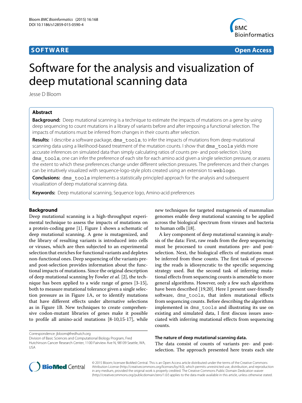 Software For The Analysis And Visualization Of Deep Mutational Scanning Data Topic Of Research Paper In Biological Sciences Download Scholarly Article Pdf And Read For Free On Cyberleninka Open Science Hub