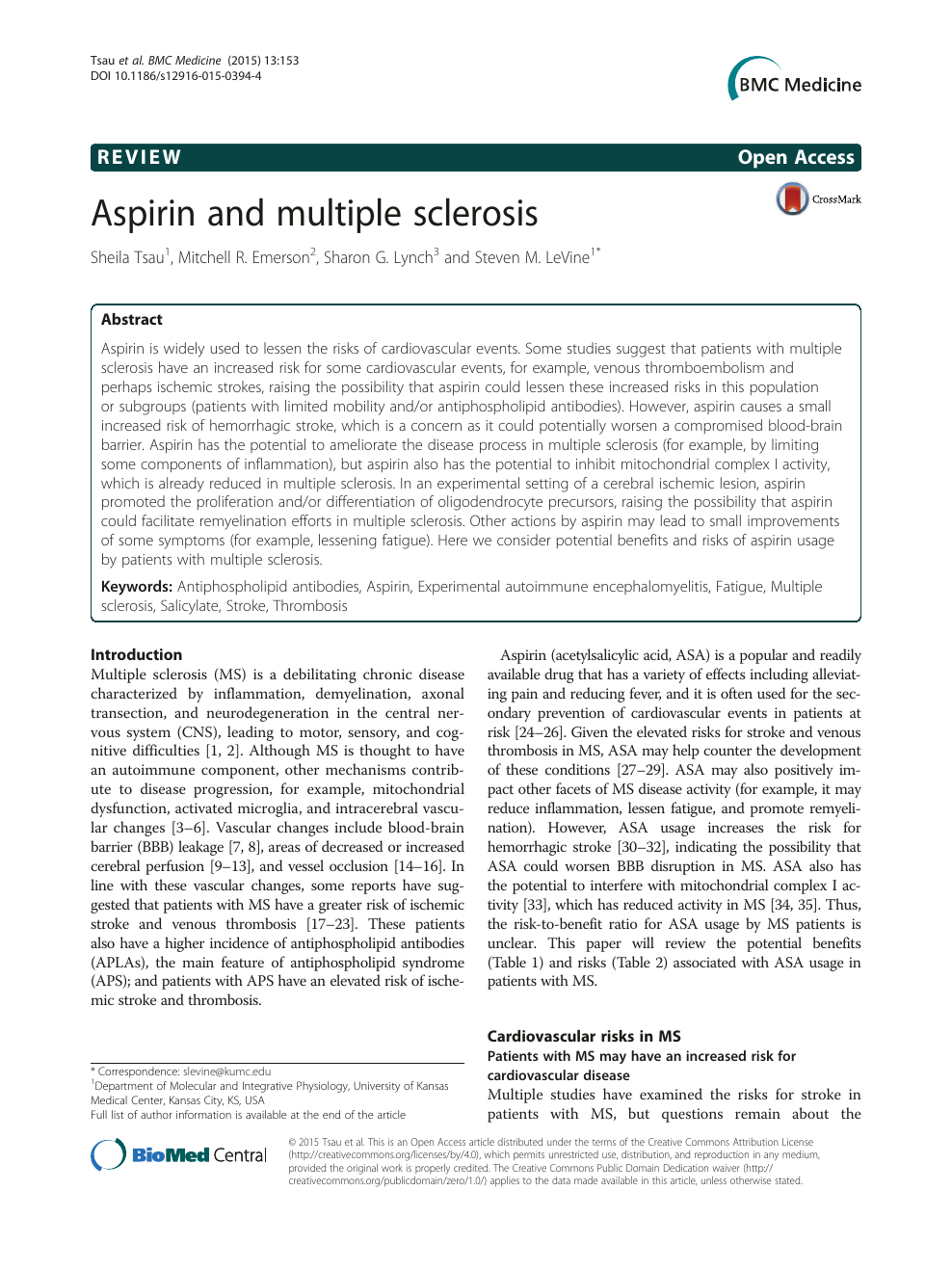 multiple sclerosis research articles