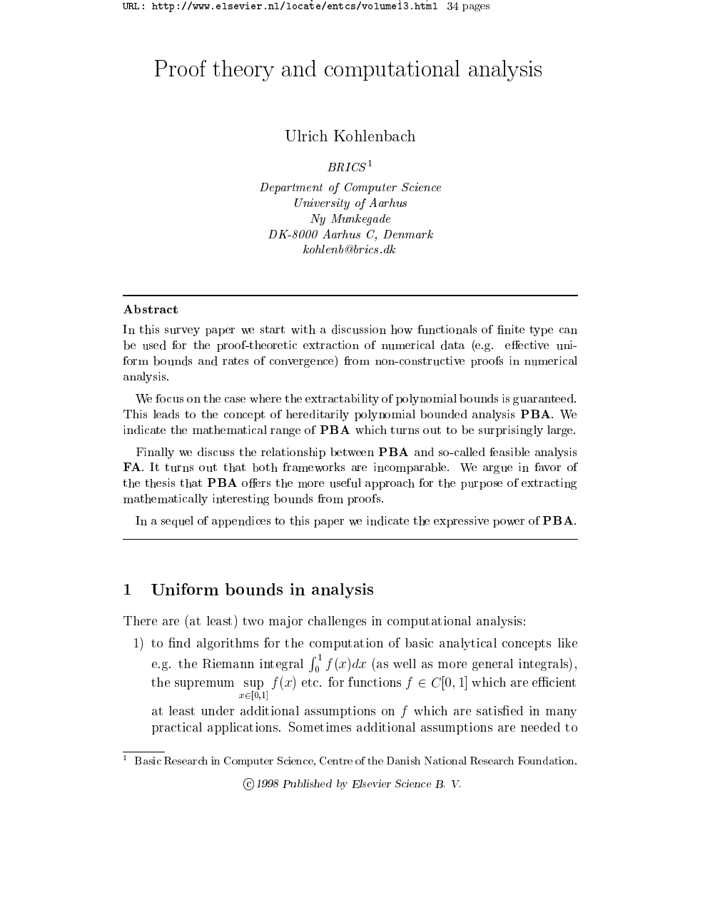 Proof Theory And Computational Analysis Topic Of Research Paper In Mathematics Download Scholarly Article Pdf And Read For Free On Cyberleninka Open Science Hub