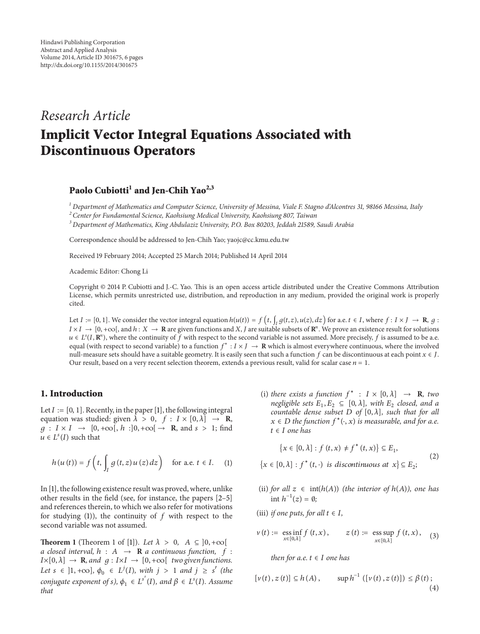 Implicit Vector Integral Equations Associated With Discontinuous Operators Topic Of Research Paper In Mathematics Download Scholarly Article Pdf And Read For Free On Cyberleninka Open Science Hub