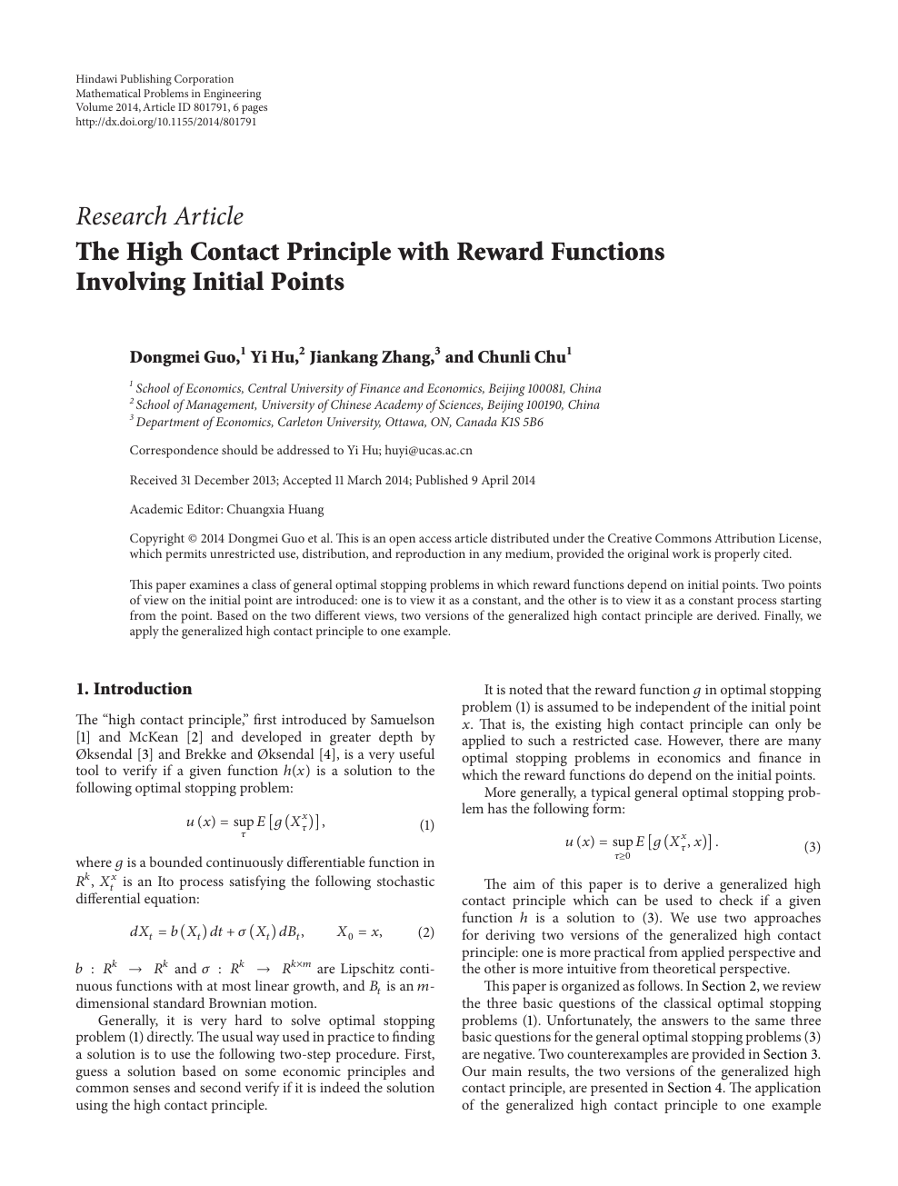 The High Contact Principle With Reward Functions Involving Initial Points Topic Of Research Paper In Mathematics Download Scholarly Article Pdf And Read For Free On Cyberleninka Open Science Hub