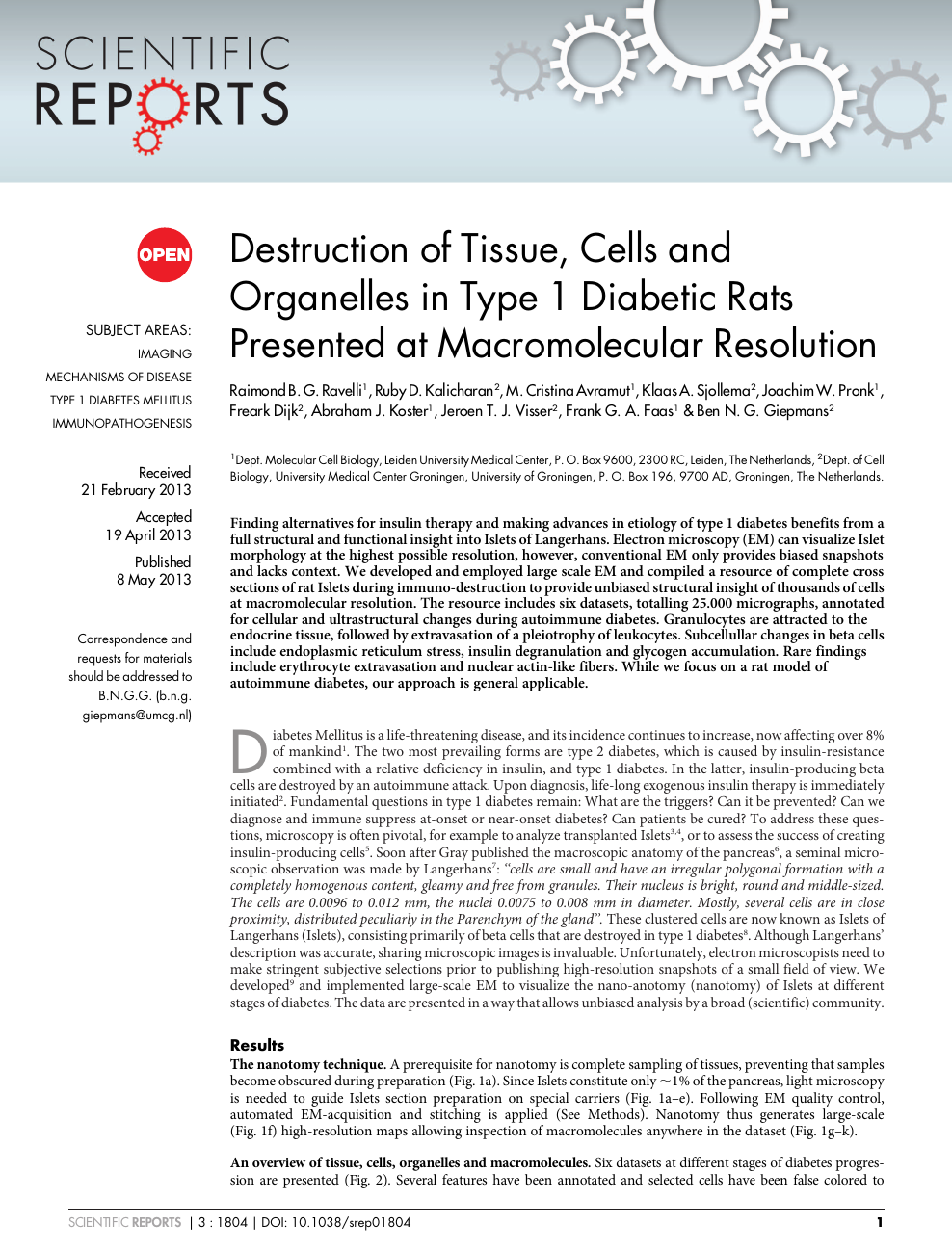 Destruction Of Tissue Cells And Organelles In Type 1 Diabetic Rats Presented At Macromolecular Resolution Topic Of Research Paper In Biological Sciences Download Scholarly Article Pdf And Read For Free On