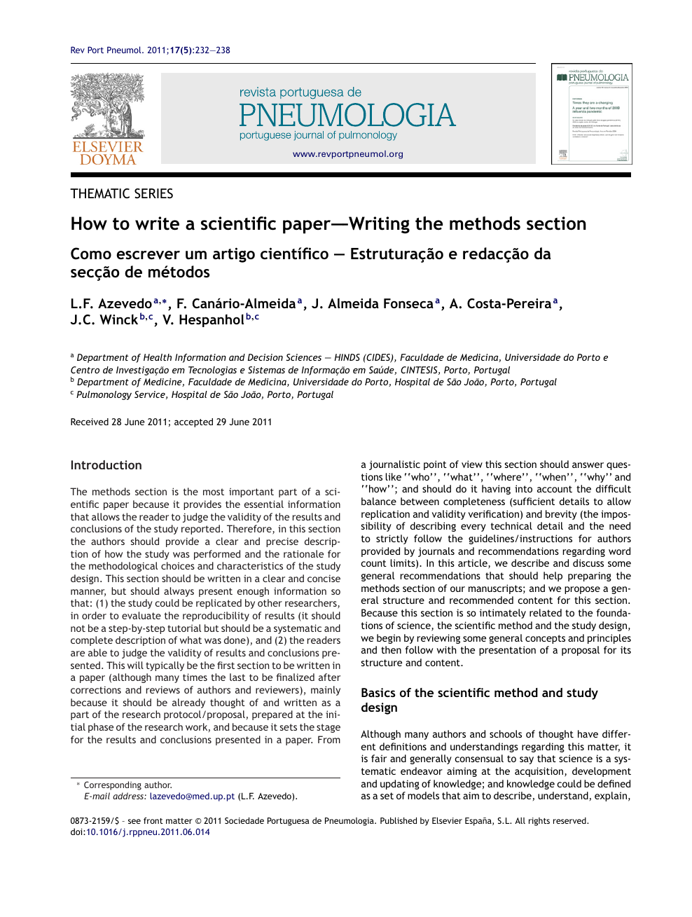 How to write a scientific paper—Writing the methods section