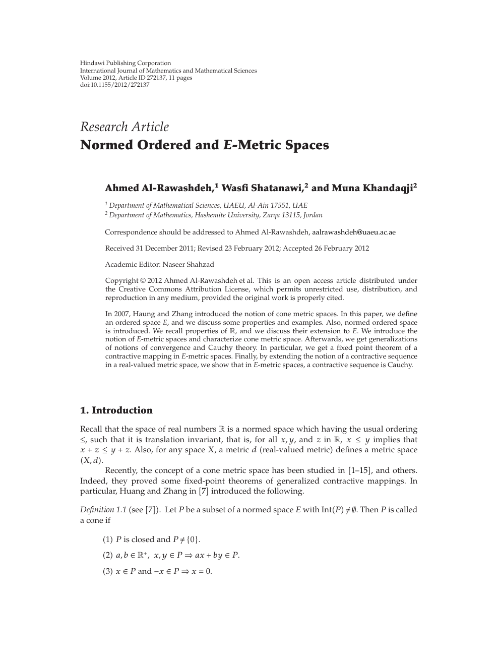 Normed Ordered And 𝐸 Metric Spaces Topic Of Research Paper In Mathematics Download Scholarly Article Pdf And Read For Free On Cyberleninka Open Science Hub