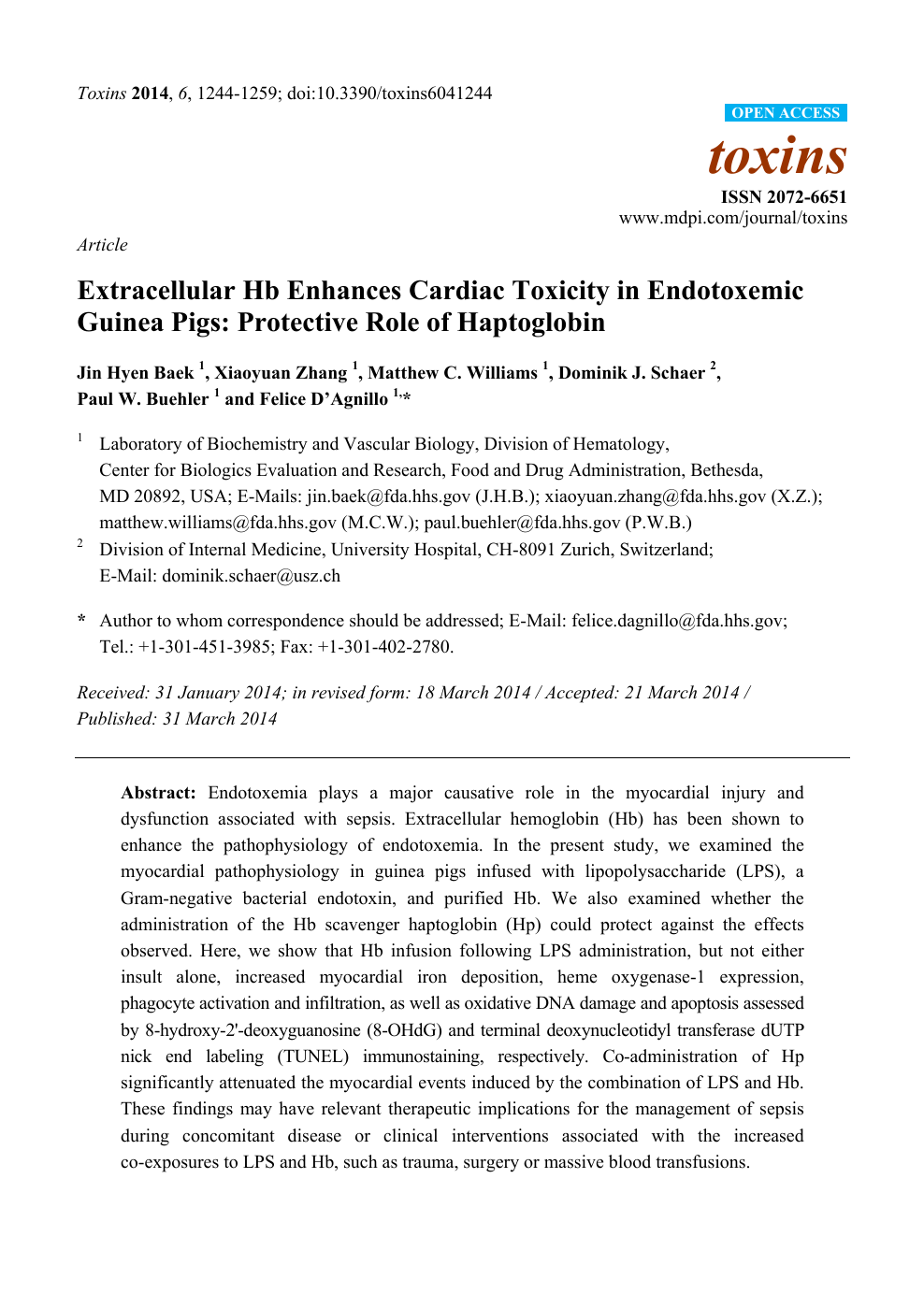 Extracellular Hb Enhances Cardiac Toxicity In Endotoxemic Guinea Pigs Protective Role Of Haptoglobin Topic Of Research Paper In Biological Sciences Download Scholarly Article Pdf And Read For Free On Cyberleninka Open