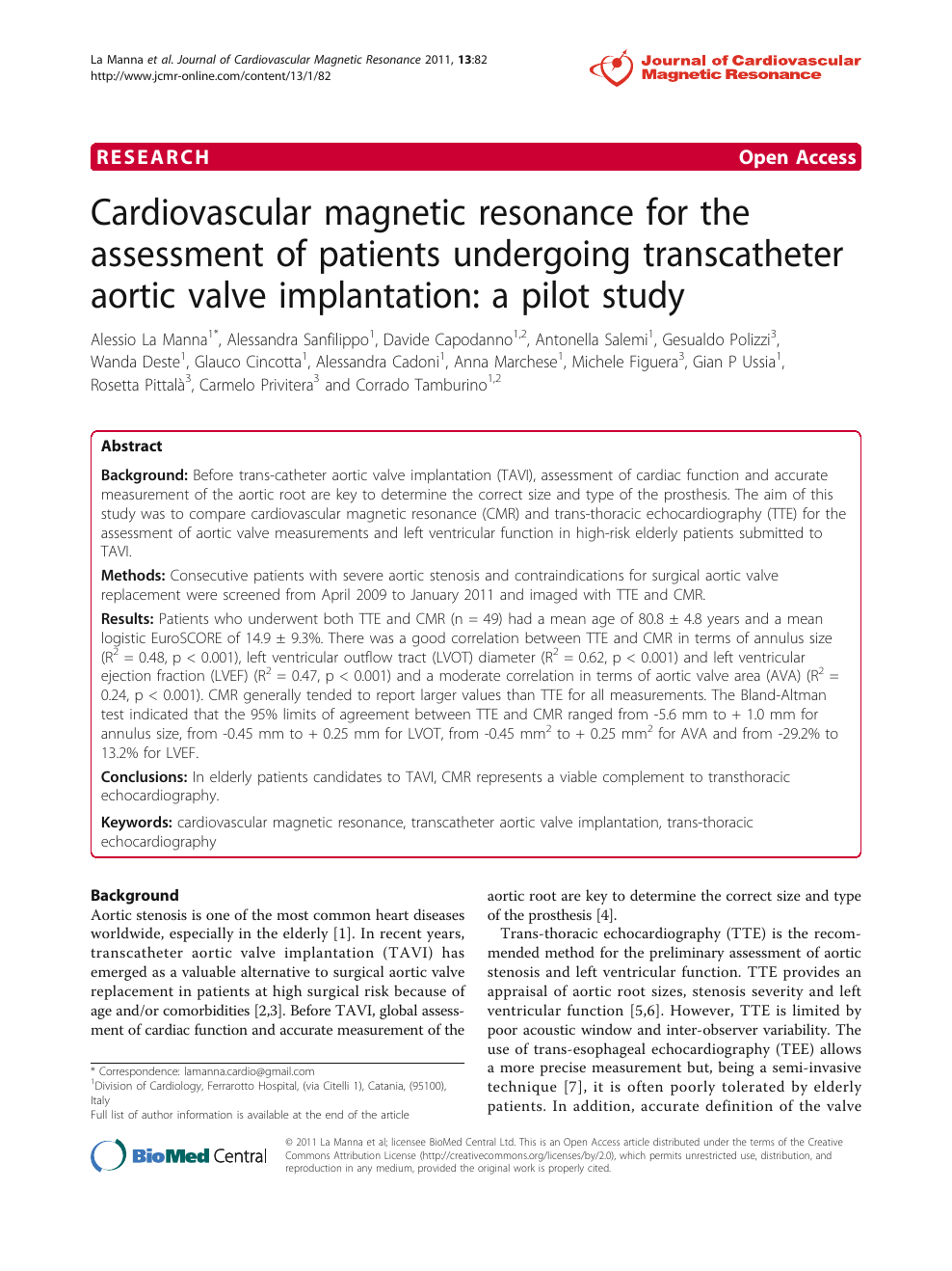 Cardiovascular Magnetic Resonance For The Assessment Of Patients Undergoing Transcatheter Aortic Valve Implantation A Pilot Study Topic Of Research Paper In Clinical Medicine Download Scholarly Article Pdf And Read For Free
