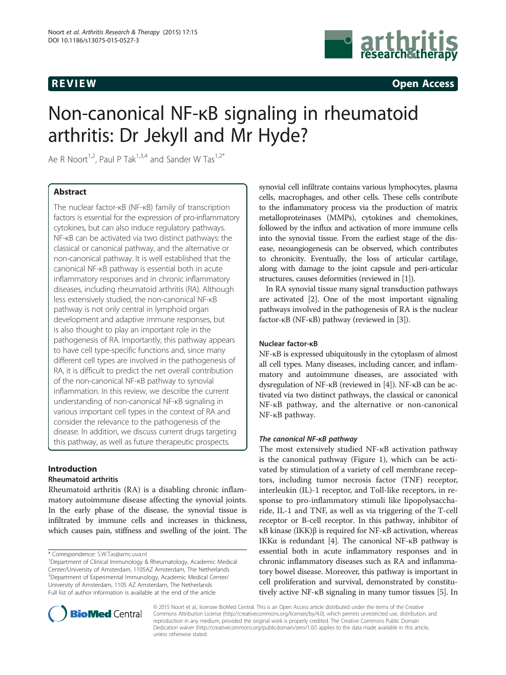 Non Canonical Nf Kb Signaling In Rheumatoid Arthritis Dr Jekyll And Mr Hyde Topic Of Research Paper In Biological Sciences Download Scholarly Article Pdf And Read For Free On Cyberleninka Open Science Hub