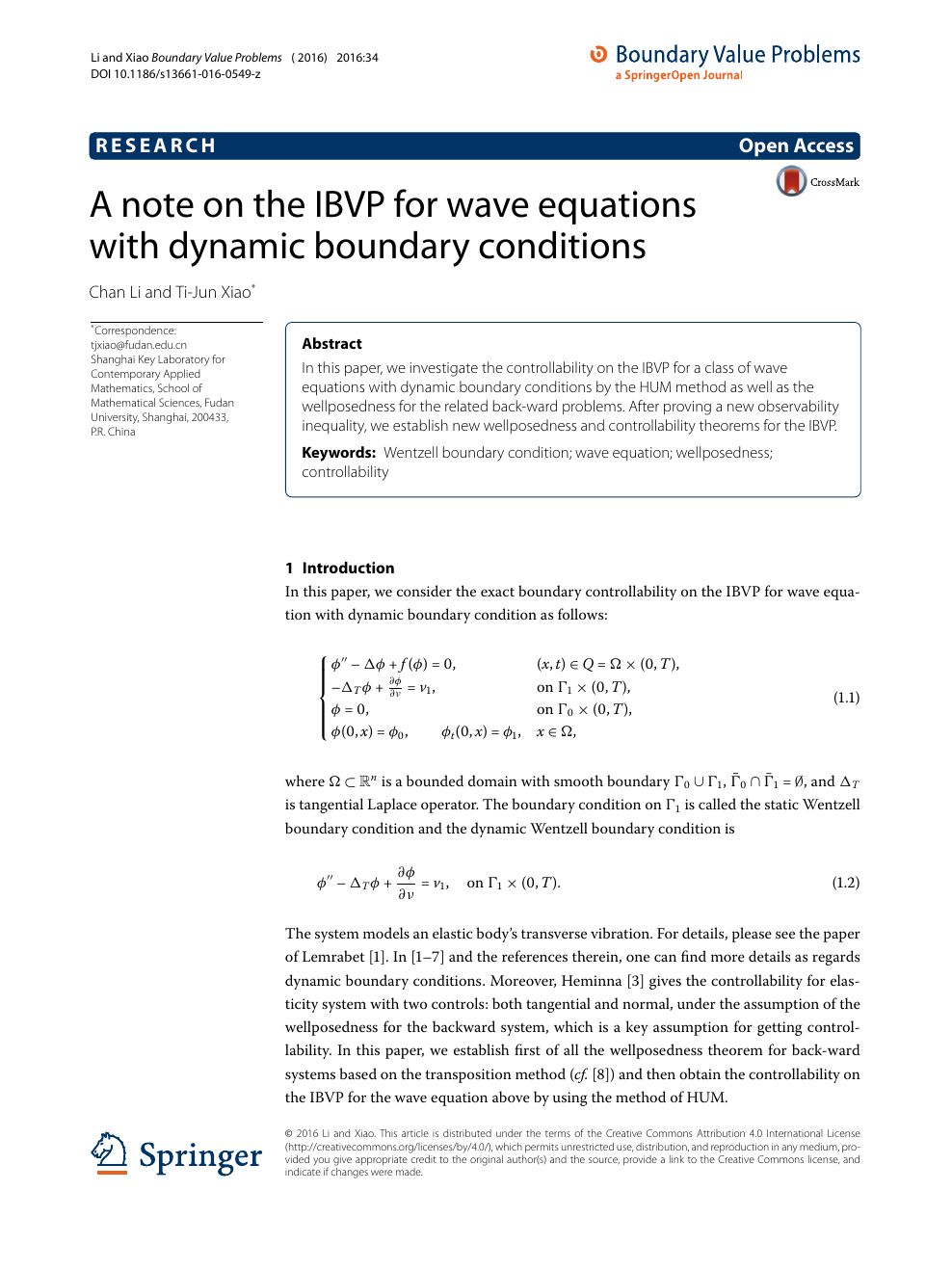 A Note On The Ibvp For Wave Equations With Dynamic Boundary Conditions Topic Of Research Paper In Mathematics Download Scholarly Article Pdf And Read For Free On Cyberleninka Open Science Hub
