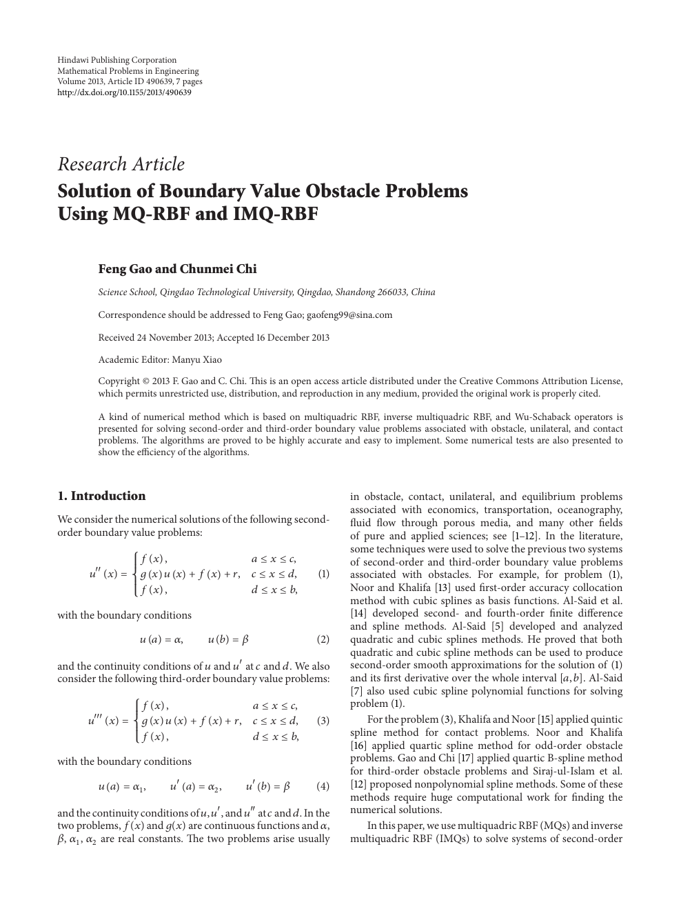 Solution Of Boundary Value Obstacle Problems Using Mq Rbf And Imq Rbf Topic Of Research Paper In Mathematics Download Scholarly Article Pdf And Read For Free On Cyberleninka Open Science Hub