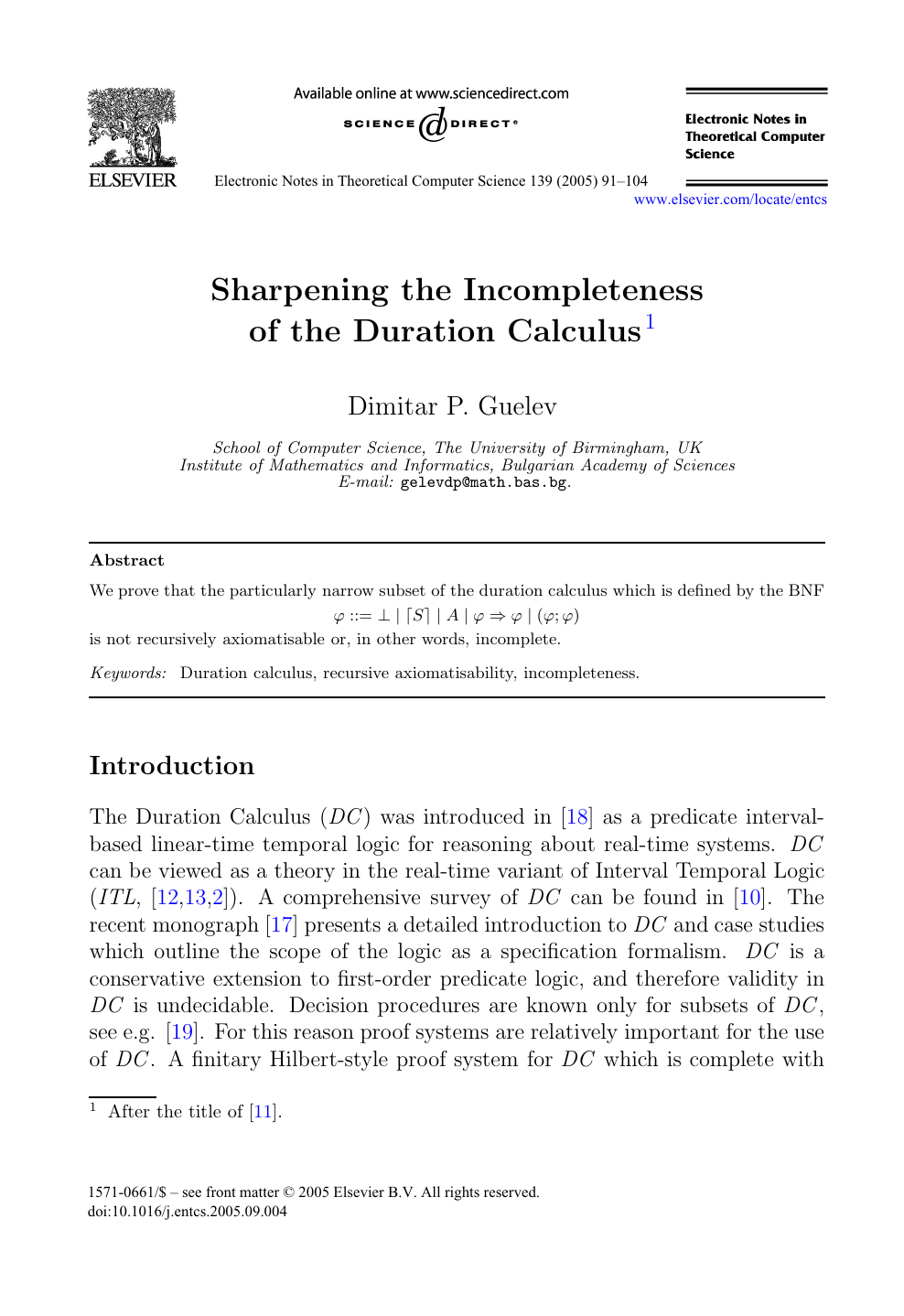 Sharpening The Incompleteness Of The Duration Calculus Topic Of Research Paper In Computer And Information Sciences Download Scholarly Article Pdf And Read For Free On Cyberleninka Open Science Hub