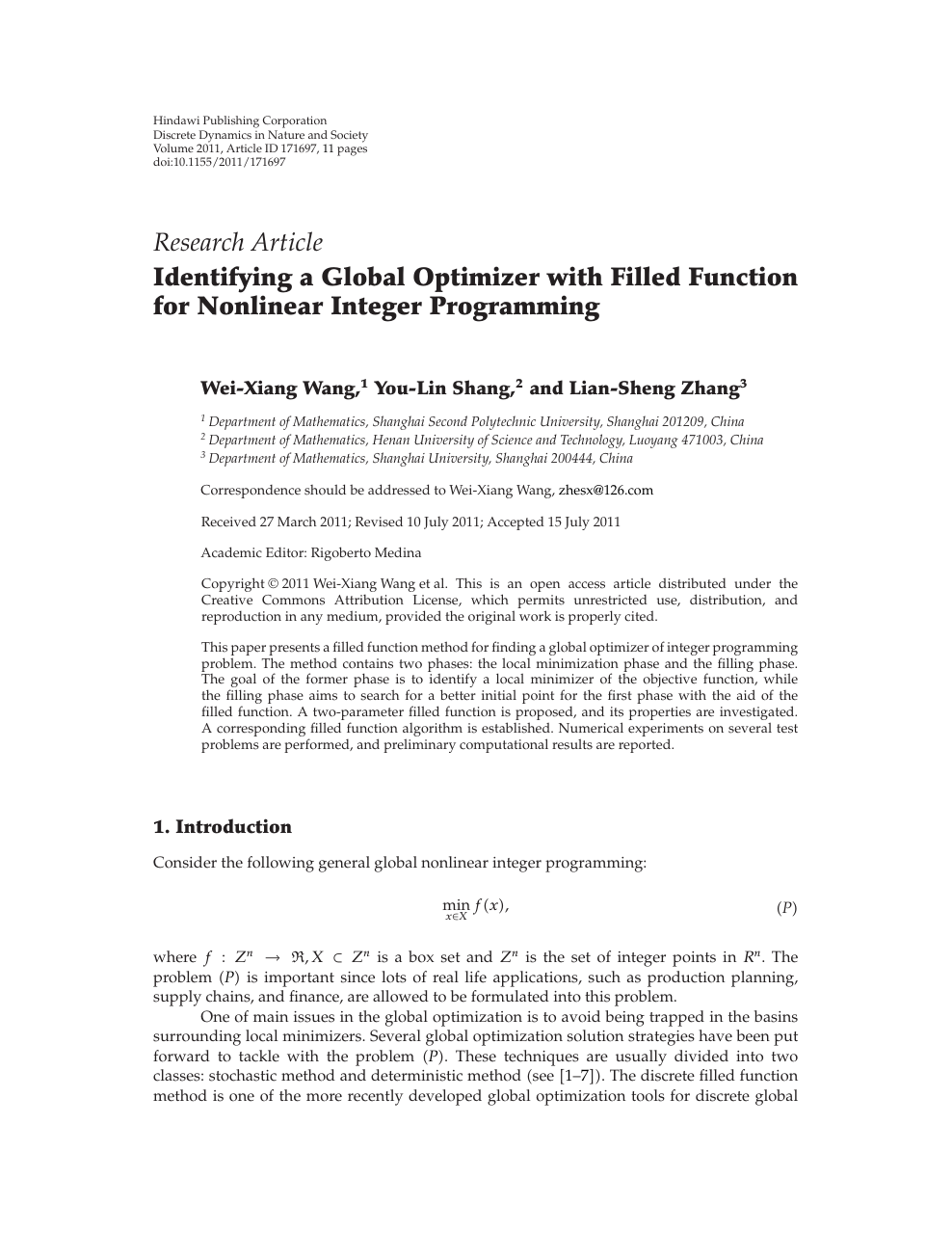 Identifying A Global Optimizer With Filled Function For Nonlinear Integer Programming Topic Of Research Paper In Mathematics Download Scholarly Article Pdf And Read For Free On Cyberleninka Open Science Hub