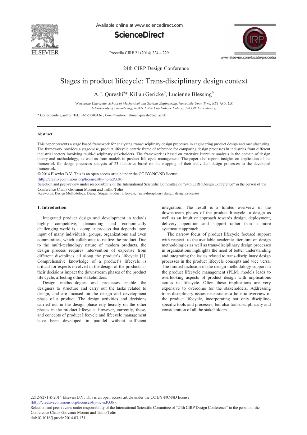 Stages In Product Lifecycle Trans Disciplinary Design Context Topic Of Research Paper In Mechanical Engineering Download Scholarly Article Pdf And Read For Free On Cyberleninka Open Science Hub