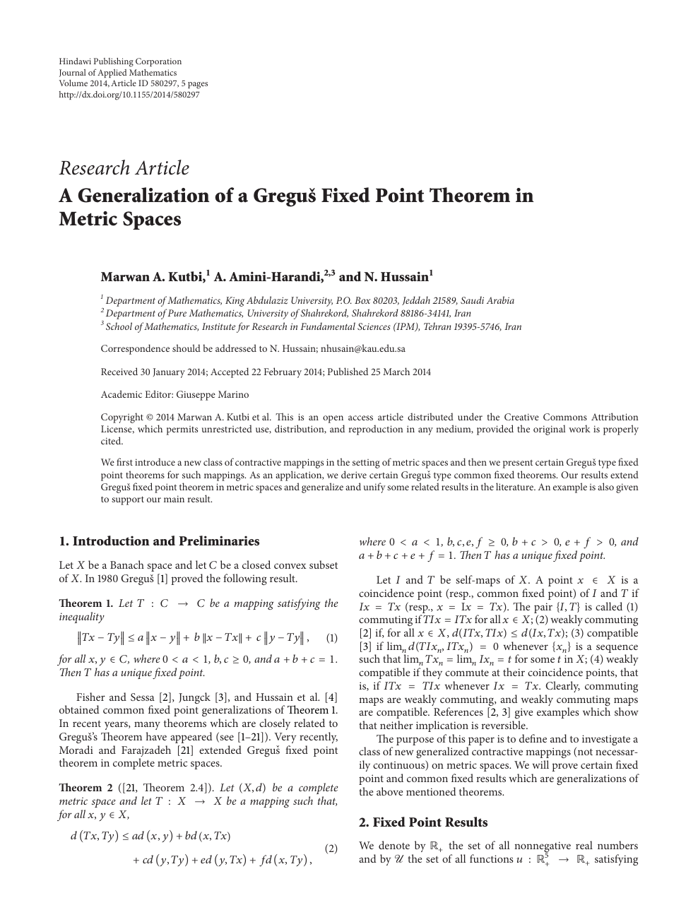A Generalization Of A Gregus Fixed Point Theorem In Metric Spaces Topic Of Research Paper In Mathematics Download Scholarly Article Pdf And Read For Free On Cyberleninka Open Science Hub