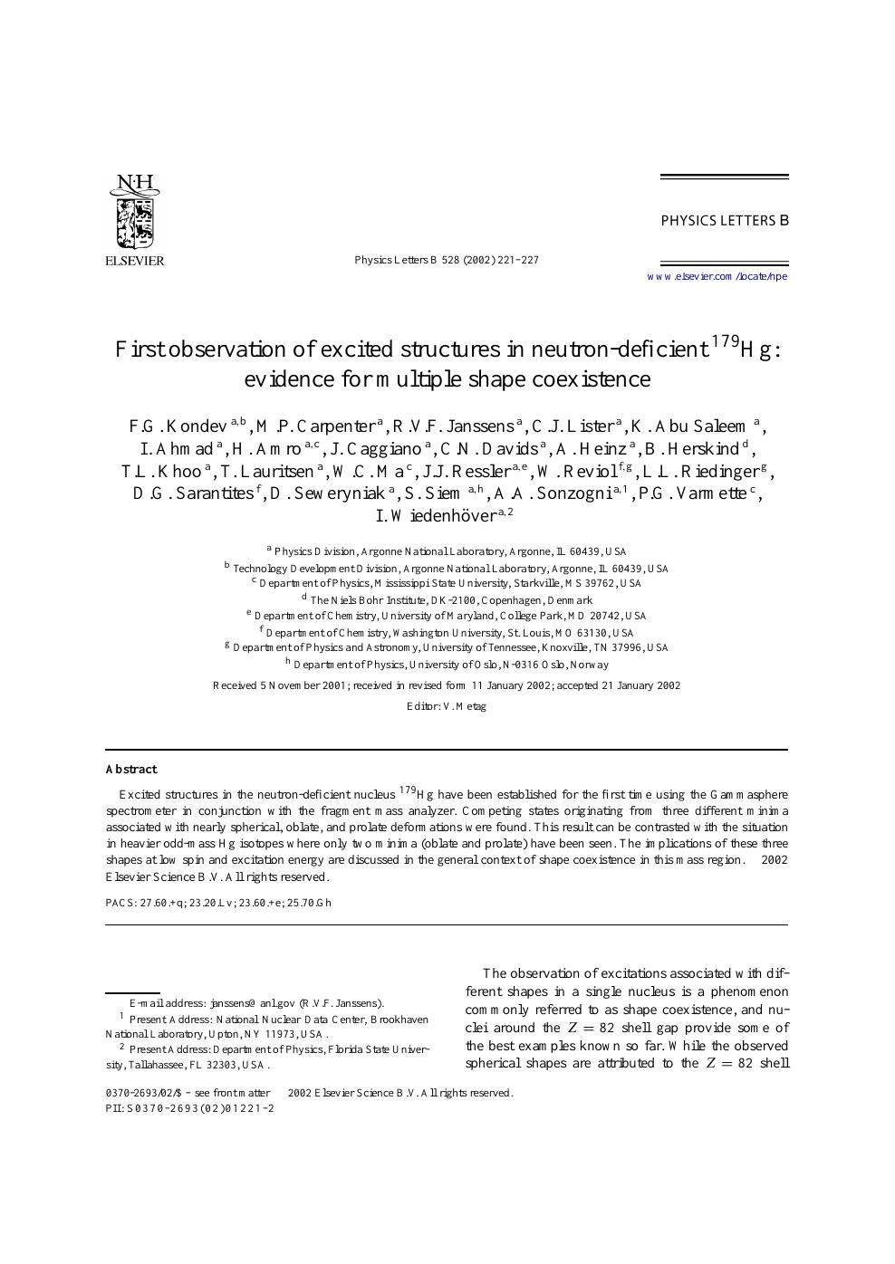 First Observation Of Excited Structures In Neutron Deficient 179hg Evidence For Multiple Shape Coexistence Topic Of Research Paper In Physical Sciences Download Scholarly Article Pdf And Read For Free On Cyberleninka Open