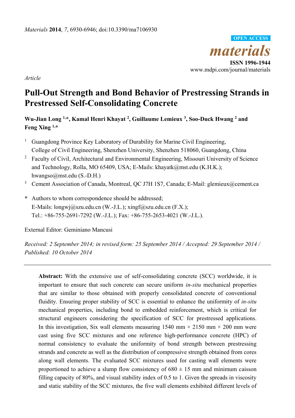 Pull Out Strength And Bond Behavior Of Prestressing Strands In Prestressed Self Consolidating Concrete Topic Of Research Paper In Civil Engineering Download Scholarly Article Pdf And Read For Free On Cyberleninka Open Science