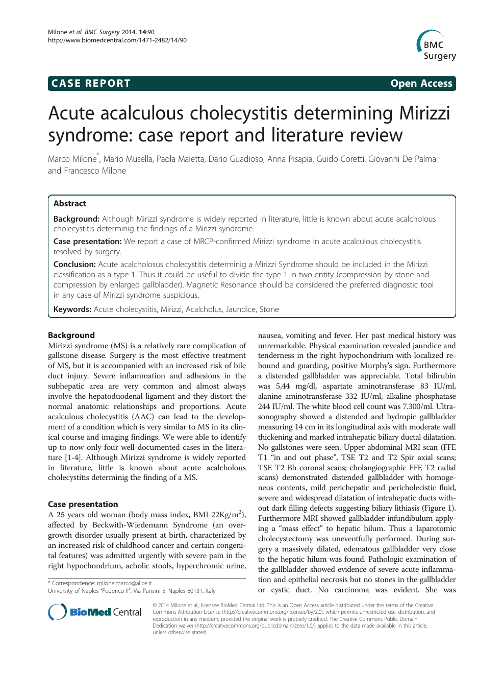 cholecystitis case study