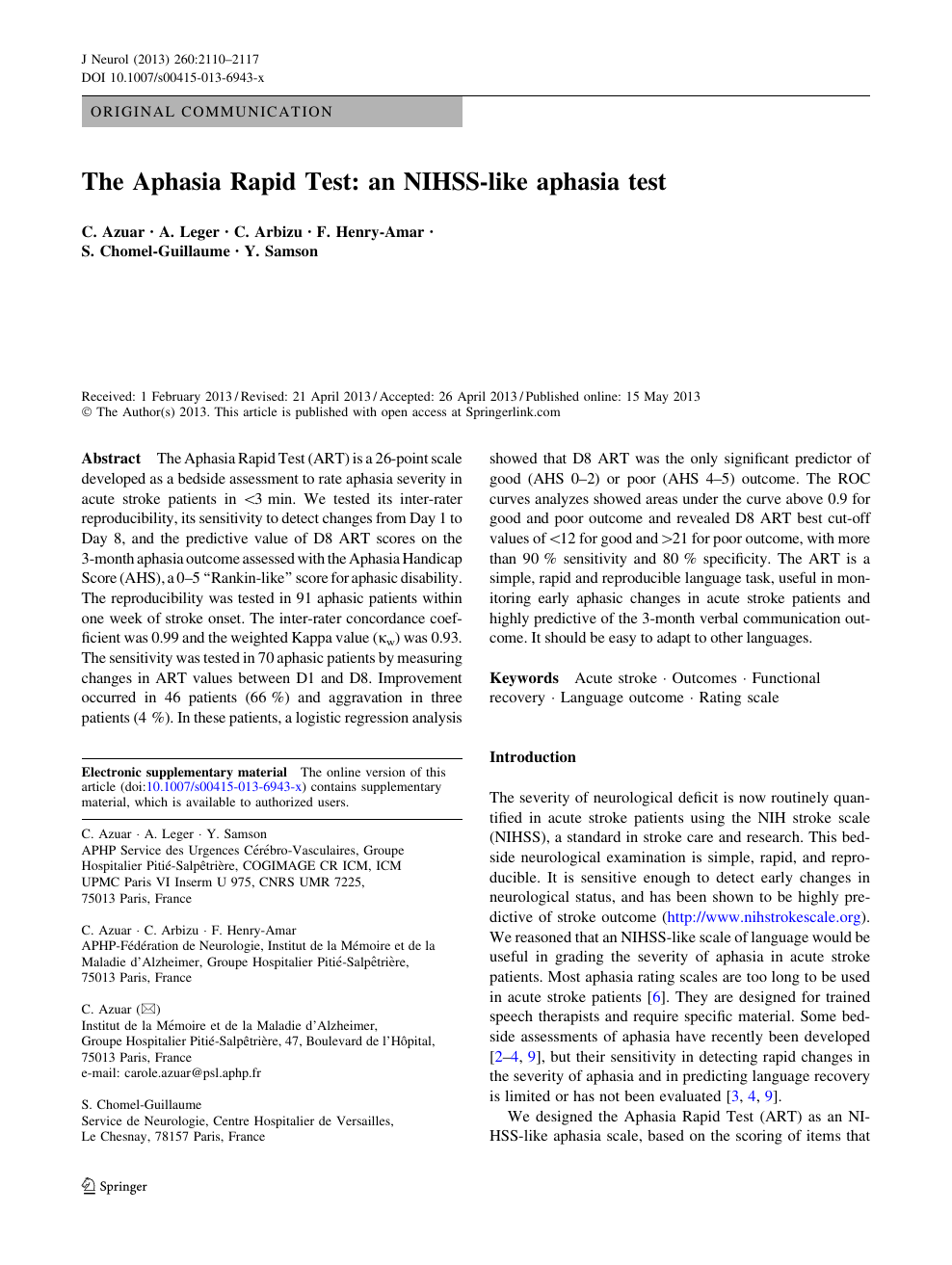 Aphasia Test - an overview