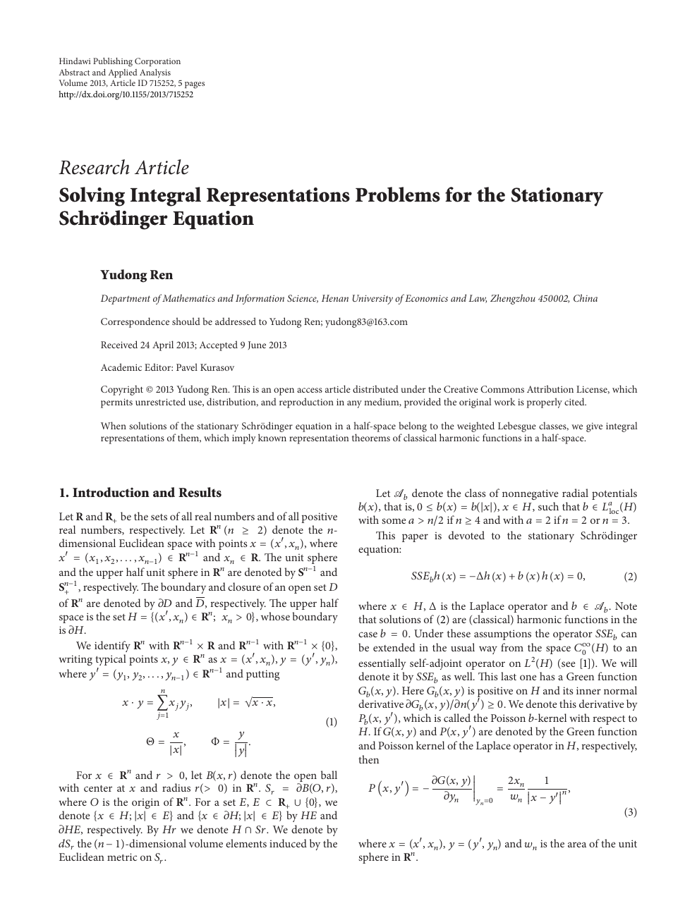 Solving Integral Representations Problems For The Stationary Schrodinger Equation Topic Of Research Paper In Mathematics Download Scholarly Article Pdf And Read For Free On Cyberleninka Open Science Hub