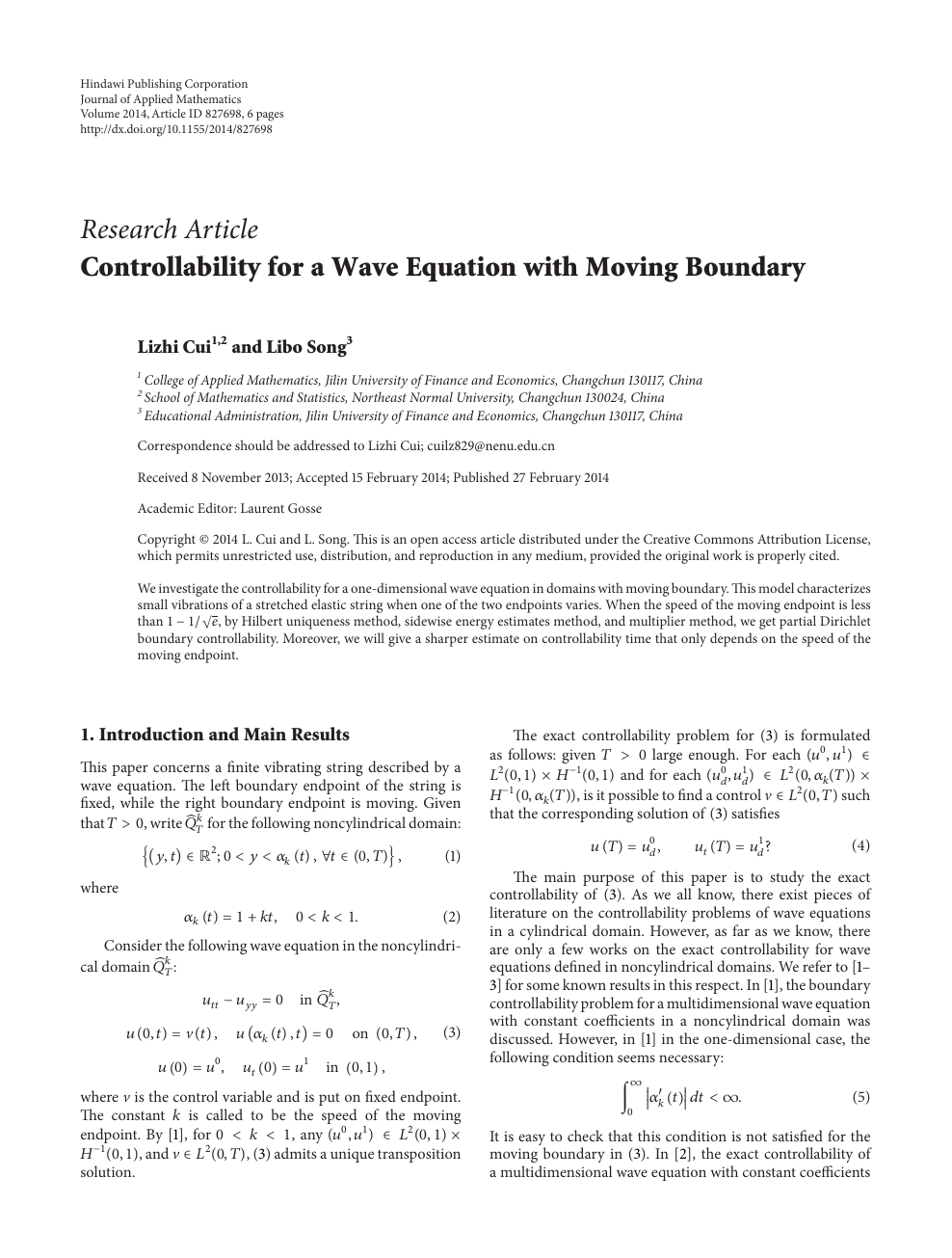 Controllability For A Wave Equation With Moving Boundary Topic Of Research Paper In Mathematics Download Scholarly Article Pdf And Read For Free On Cyberleninka Open Science Hub