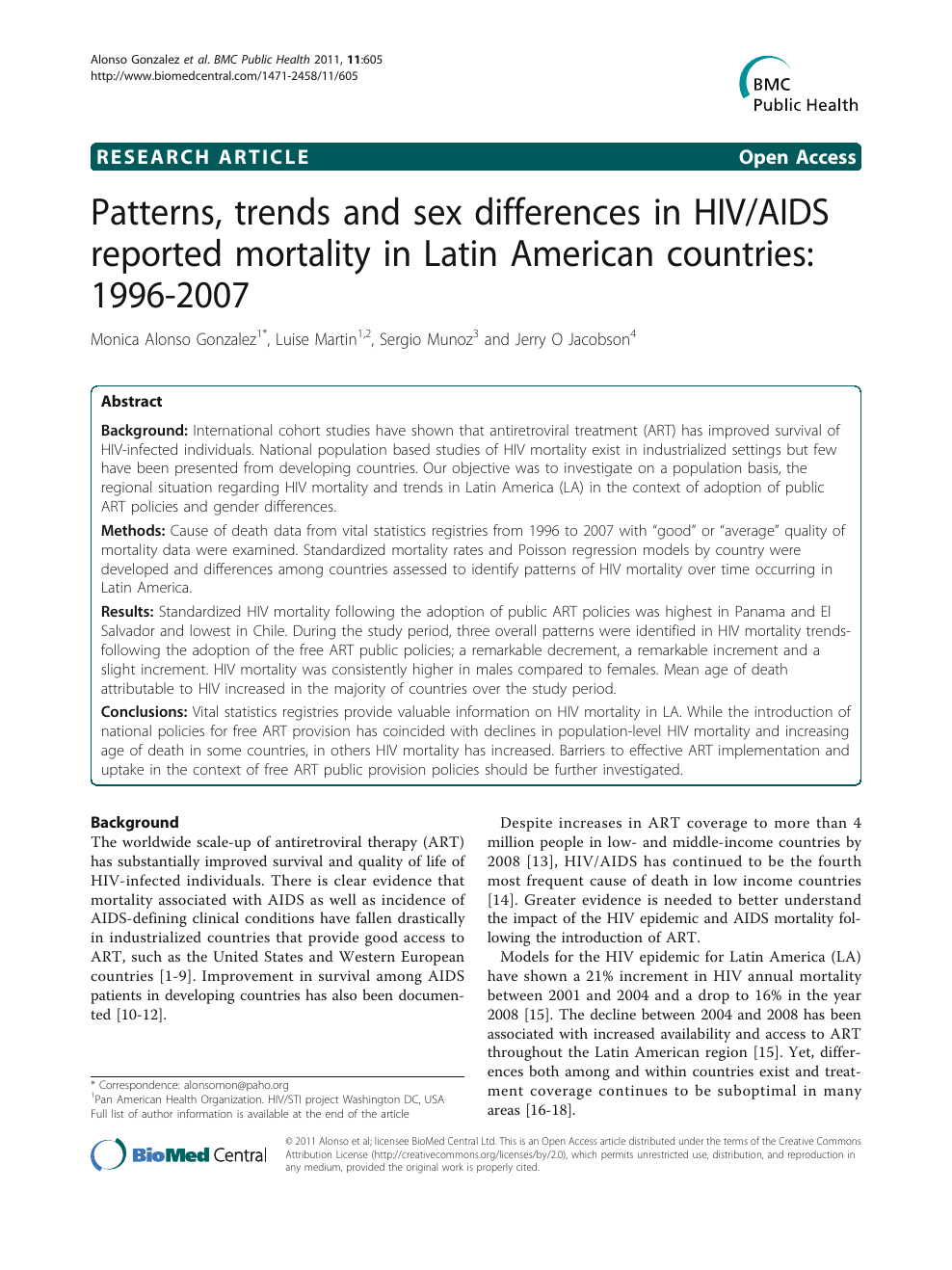 Patterns Trends And Sex Differences In Hiv Aids Reported Mortality In Latin American Countries 1996 07 Topic Of Research Paper In Health Sciences Download Scholarly Article Pdf And Read For Free On Cyberleninka