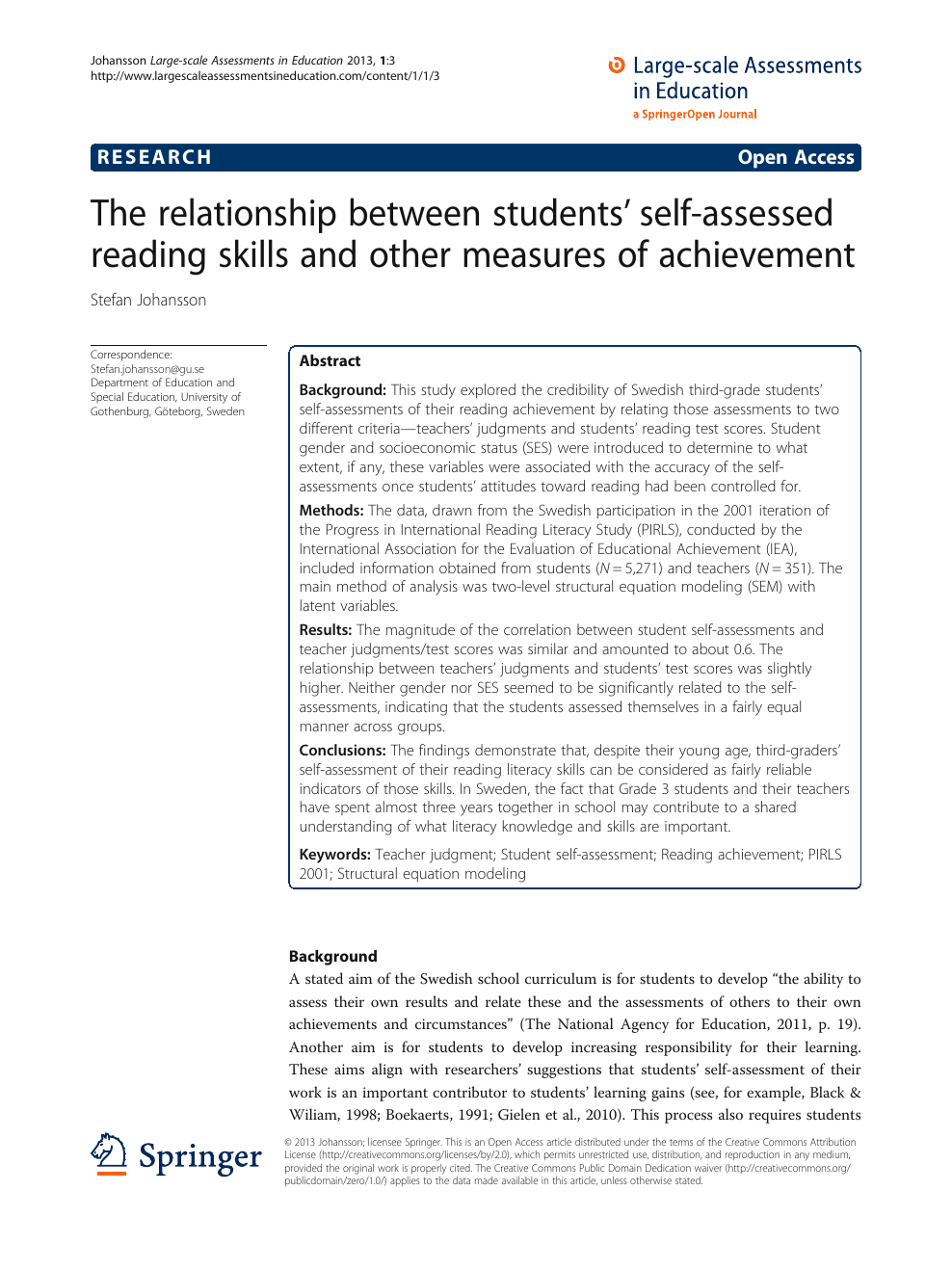 Large-scale Assessments in Education Journal