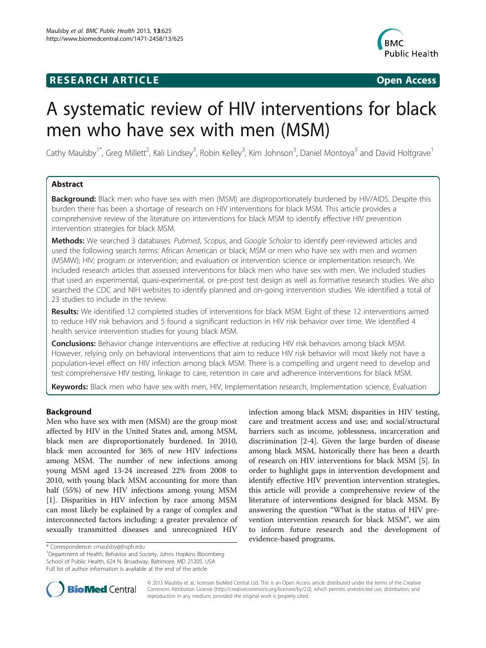 A Systematic Review Of Hiv Interventions For Black Men Who Have