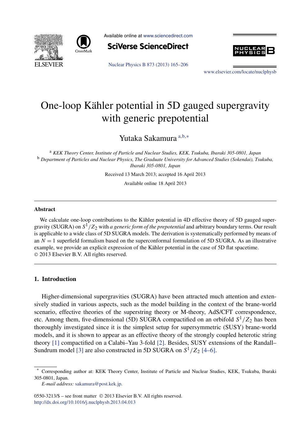 One Loop Kahler Potential In 5d Gauged Supergravity With Generic Prepotential Topic Of Research Paper In Physical Sciences Download Scholarly Article Pdf And Read For Free On Cyberleninka Open Science Hub