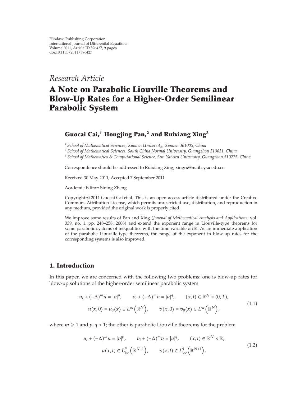 A Note On Parabolic Liouville Theorems And Blow Up Rates For A Higher Order Semilinear Parabolic System Topic Of Research Paper In Mathematics Download Scholarly Article Pdf And Read For Free On Cyberleninka
