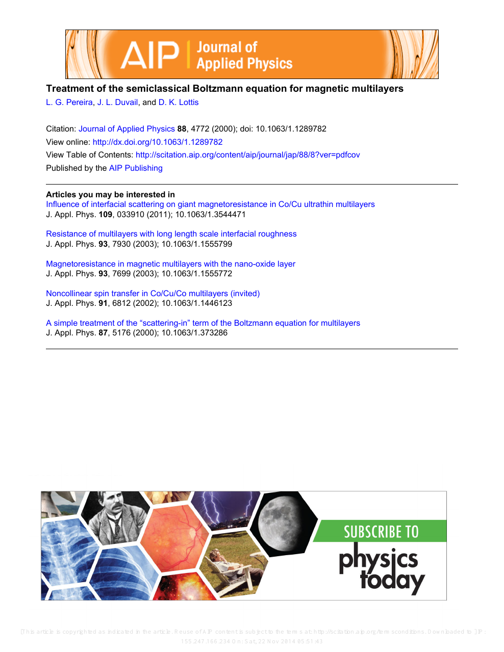 Treatment Of The Semiclassical Boltzmann Equation For Magnetic Multilayers Topic Of Research Paper In Physical Sciences Download Scholarly Article Pdf And Read For Free On Cyberleninka Open Science Hub