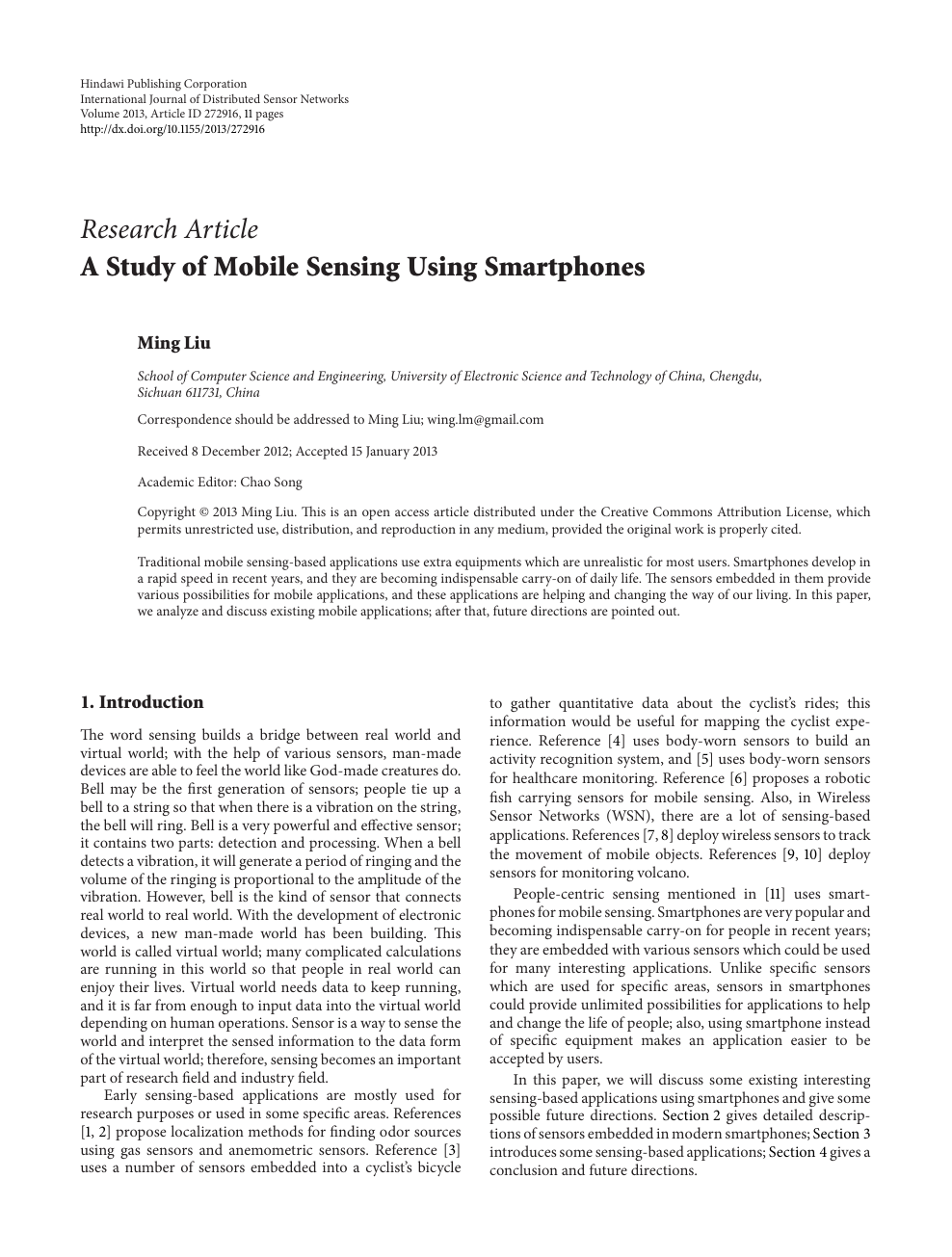 A Study Of Mobile Sensing Using Smartphones Topic Of Research